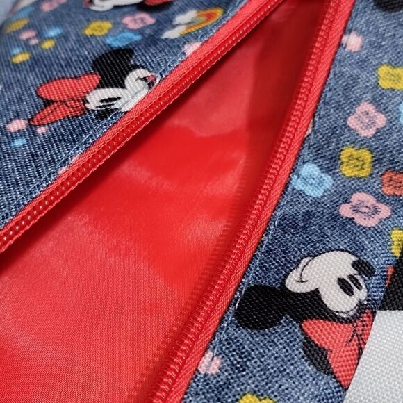 Disney Minnie Mouse Cambray Denim Girls School Backpack Brand New Zipper Closure - Picture 8 of 10